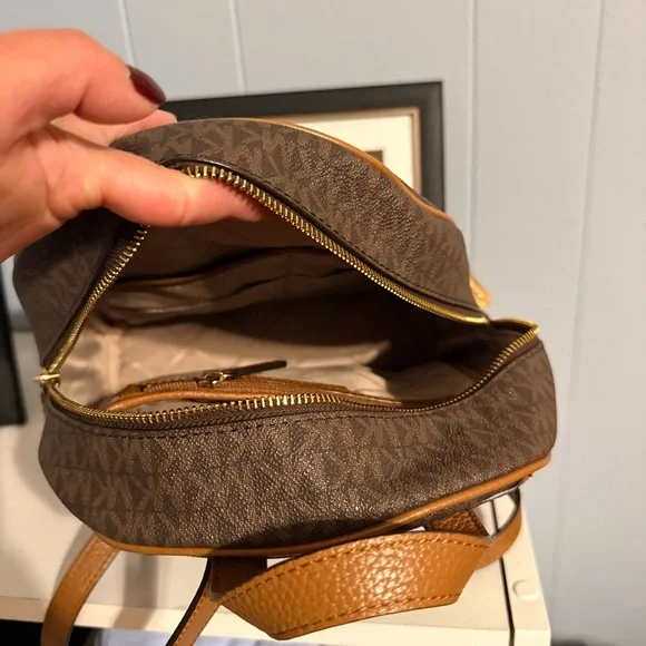 Michael Kors Monogram Brown and Tan Backpack - Picture 3 of 3